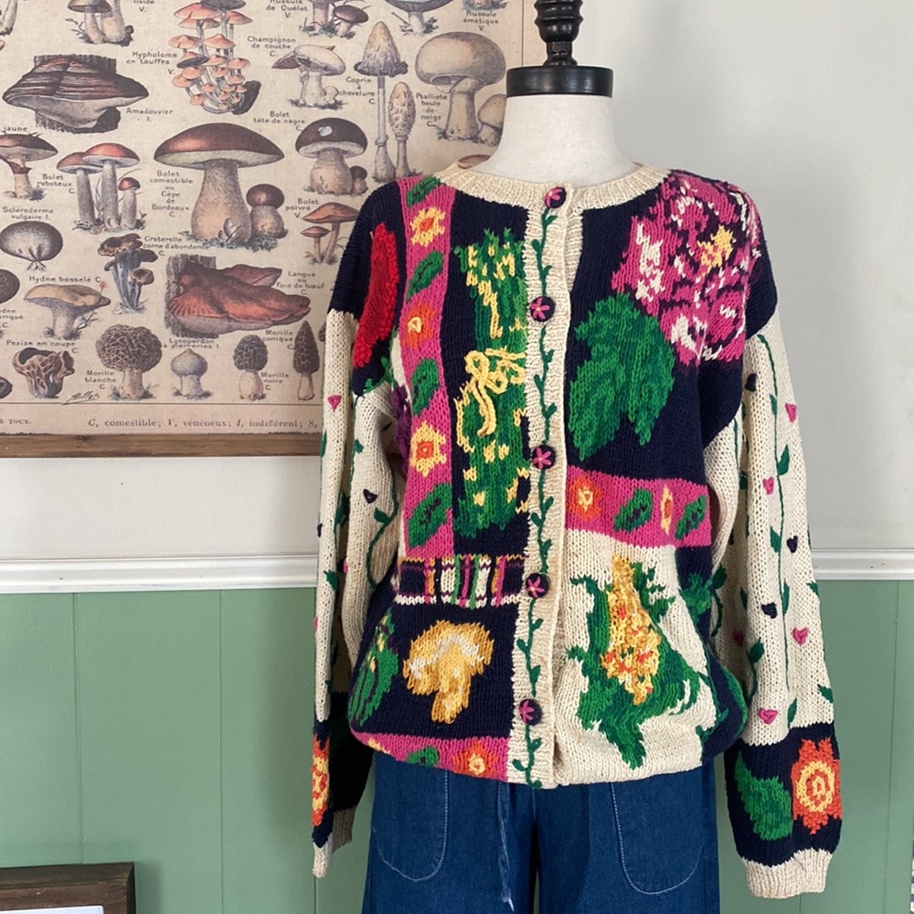 Vintage Vegetable Patchwork Cardigan